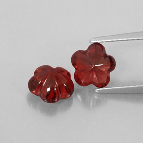3.39 ct Red Almandine Garnet Stone, Natural Almandine Garnet in Flower-Cut Shape for Sale