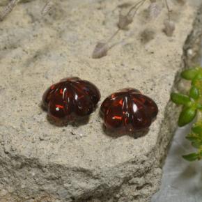 Almandine Garnet Gemstone in 7.4 x 7.1 mm Size for Sale, Almandine Garnet Stone in Deep Red Color