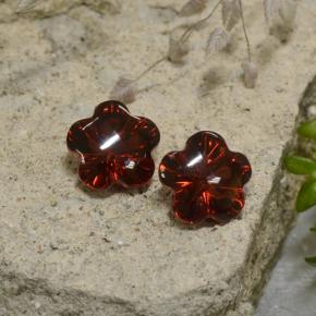 3.47 ctw Red Almandine Garnet Gemstones, Almandine Garnet Gems in Flower-Cut Shape for Sale.