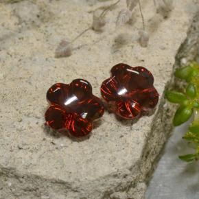 3.47 ctw Red Almandine Garnet Stones, Natural Almandine Garnet in Flower-Cut Shape for Sale