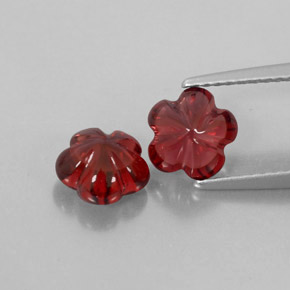 3.41 ct Red Almandine Garnet Stone, Natural Almandine Garnet in Flower-Cut Shape for Sale