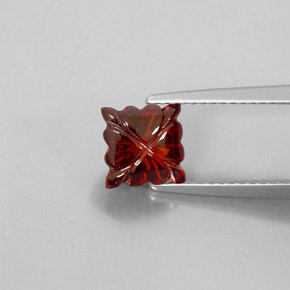 2.21 ct Red Almandine Garnet Gemstone, Almandine Garnet Gem in Fancy Carving Shape for Sale.