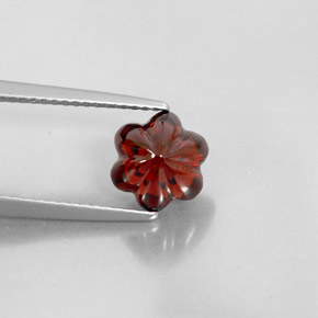2.63 ct Red Almandine Garnet Stone, Natural Almandine Garnet in Flower-Cut Shape for Sale