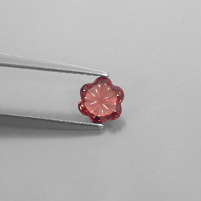 0.61 ct Red Almandine Garnet Gemstone, Almandine Garnet Gem in Flower-Cut Shape for Sale.