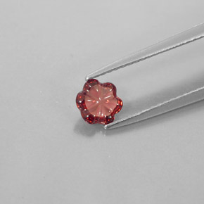 0.61 ct Red Almandine Garnet Stone, Natural Almandine Garnet in Flower-Cut Shape for Sale