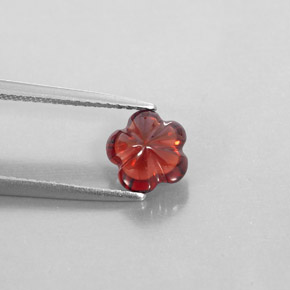 1.73 ct Red Almandine Garnet Stone, Natural Almandine Garnet in Flower-Cut Shape for Sale