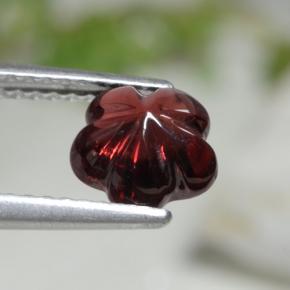 1.73 ct Red Almandine Garnet Stone, Natural Almandine Garnet in Flower-Cut Shape for Sale
