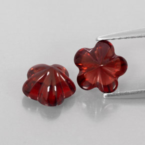 3.28 ct Red Almandine Garnet Stone, Natural Almandine Garnet in Flower-Cut Shape for Sale