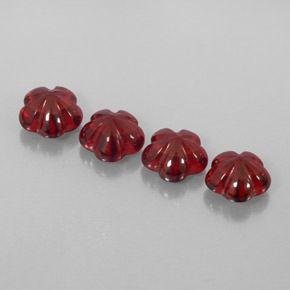 7.02 ct Red Almandine Garnet Gemstone, Almandine Garnet Gem in Flower-Cut Shape for Sale.