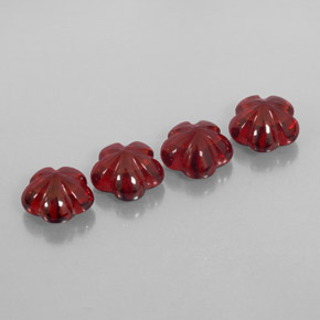 7.02 ct Red Almandine Garnet Stone, Natural Almandine Garnet in Flower-Cut Shape for Sale