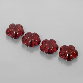 7.03 ct Red Almandine Garnet Gemstone, Almandine Garnet Gem in Flower-Cut Shape for Sale.