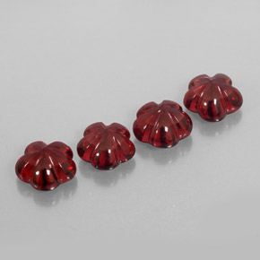 7.03 ct Red Almandine Garnet Stone, Natural Almandine Garnet in Flower-Cut Shape for Sale