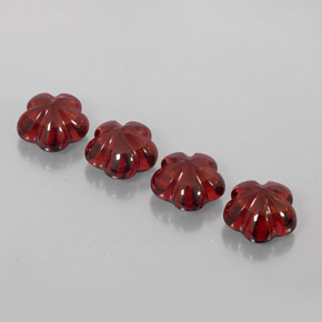 6.96 ct Red Almandine Garnet Gemstone, Almandine Garnet Gem in Flower-Cut Shape for Sale.