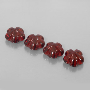6.94 ct Red Almandine Garnet Gemstone, Almandine Garnet Gem in Flower-Cut Shape for Sale.