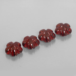 6.94 ct Red Almandine Garnet Stone, Natural Almandine Garnet in Flower-Cut Shape for Sale