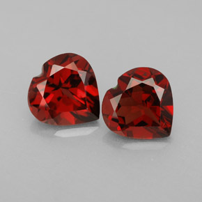 2.89 ct Red Almandine Garnet Gemstone, Almandine Garnet Gem in Heart Facet Shape for Sale.