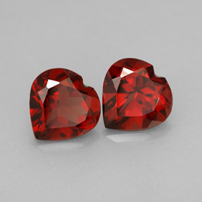 2.89 ct Red Almandine Garnet Stone, Natural Almandine Garnet in Heart Facet Shape for Sale
