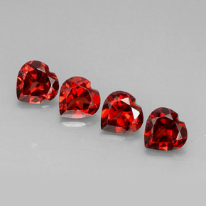 5.86 ct Red Almandine Garnet Gemstone, Almandine Garnet Gem in Heart Facet Shape for Sale.