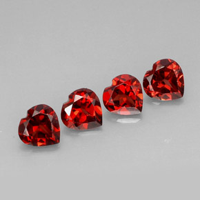 5.86 ct Red Almandine Garnet Stone, Natural Almandine Garnet in Heart Facet Shape for Sale