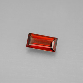 0.91 ct Red Almandine Garnet Gemstone, Almandine Garnet Gem in Baguette Facet Shape for Sale.
