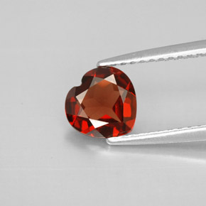 1.03 ct Red Almandine Garnet Gemstone, Almandine Garnet Gem in Heart Facet Shape for Sale.