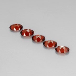Almandine Garnet Gemstone in 7 x 5 mm (calibrated) Size for Sale, Almandine Garnet Stone in Reddish Orange Color