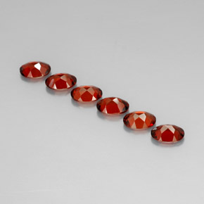 Almandine Garnet Gemstone in 7 x 5 mm (calibrated) Size for Sale, Almandine Garnet Stone in Reddish Orange Color