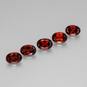 4.70 ct Red Almandine Garnet Gemstone, Almandine Garnet Gem in Oval Facet Shape for Sale.