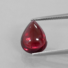 4.76 ct Red Almandine Garnet Stone, Natural Almandine Garnet in Pear Cabochon Shape for Sale