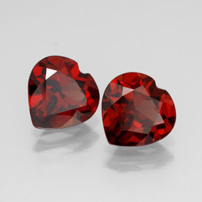 2.75 ct Red Almandine Garnet Stone, Natural Almandine Garnet in Heart Facet Shape for Sale