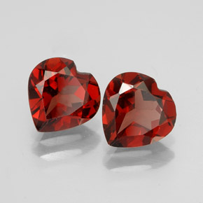 2.93 ct Red Almandine Garnet Stone, Natural Almandine Garnet in Heart Facet Shape for Sale