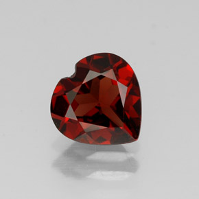 1.37 ct Red Almandine Garnet Gemstone, Almandine Garnet Gem in Heart Facet Shape for Sale.