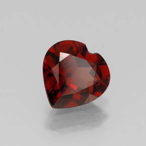 1.37 ct Red Almandine Garnet Stone, Natural Almandine Garnet in Heart Facet Shape for Sale