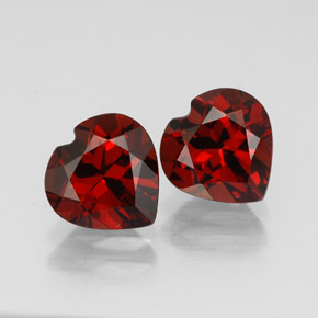 3.02 ct Red Almandine Garnet Gemstone, Almandine Garnet Gem in Heart Facet Shape for Sale.