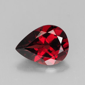 1.81 ct Red Almandine Garnet Gemstone, Almandine Garnet Gem in Pear Facet Shape for Sale.