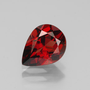1.84 ct Red Almandine Garnet Gemstone, Almandine Garnet Gem in Pear Facet Shape for Sale.