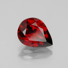 1.84 ct Red Almandine Garnet Stone, Natural Almandine Garnet in Pear Facet Shape for Sale