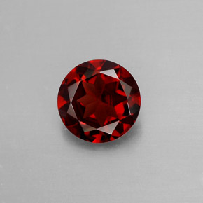 1.24 ct Red Almandine Garnet Gemstone, Almandine Garnet Gem in Round Facet Shape for Sale.