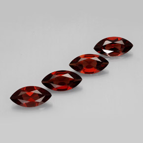 4.35 ct Red Almandine Garnet Gemstone, Almandine Garnet Gem in Marquise Facet Shape for Sale.