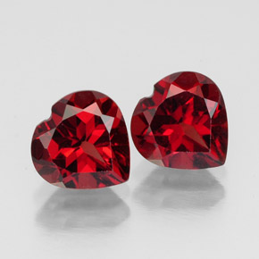 3.04 ct Red Almandine Garnet Gemstone, Almandine Garnet Gem in Heart Facet Shape for Sale.