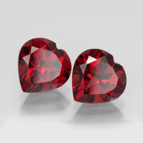 3.04 ct Red Almandine Garnet Stone, Natural Almandine Garnet in Heart Facet Shape for Sale