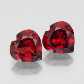 3.11 ct Red Almandine Garnet Gemstone, Almandine Garnet Gem in Heart Facet Shape for Sale.