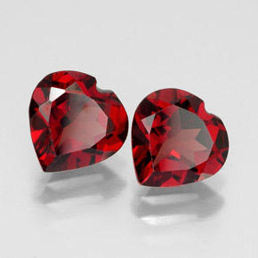 2.90 ct Red Almandine Garnet Stone, Natural Almandine Garnet in Heart Facet Shape for Sale