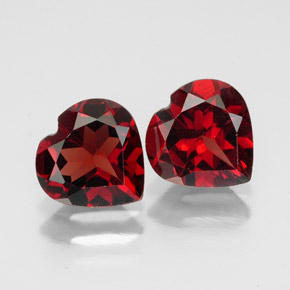2.63 ct Red Almandine Garnet Gemstone, Almandine Garnet Gem in Heart Facet Shape for Sale.