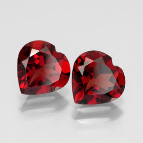 2.63 ct Red Almandine Garnet Stone, Natural Almandine Garnet in Heart Facet Shape for Sale