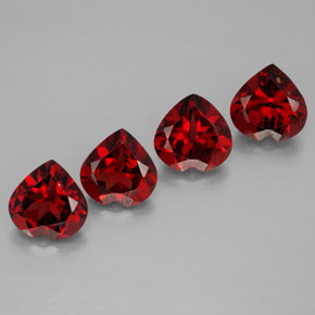 5.77 ct Red Almandine Garnet Stone, Natural Almandine Garnet in Heart Facet Shape for Sale