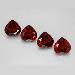 5.34 ct Red Almandine Garnet Gemstone, Almandine Garnet Gem in Heart Facet Shape for Sale.