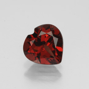1.53 ct Red Almandine Garnet Gemstone, Almandine Garnet Gem in Heart Facet Shape for Sale.
