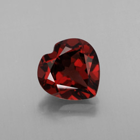 1.50 ct Red Almandine Garnet Gemstone, Almandine Garnet Gem in Heart Facet Shape for Sale.
