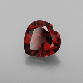 1.50 ct Red Almandine Garnet Stone, Natural Almandine Garnet in Heart Facet Shape for Sale